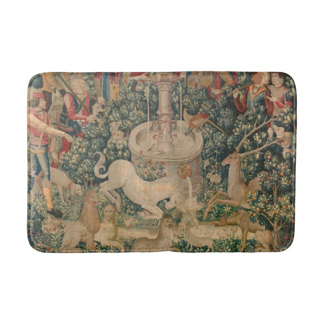 The Unicorn is Found, Mediaeval Tapestry Bath Mat (Front)