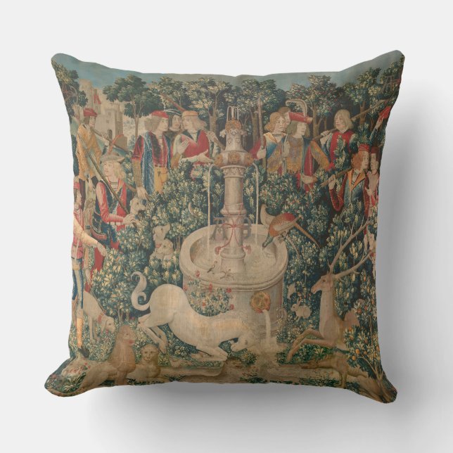 The Unicorn is Found, Mediaeval Tapestry Cushion (Front)