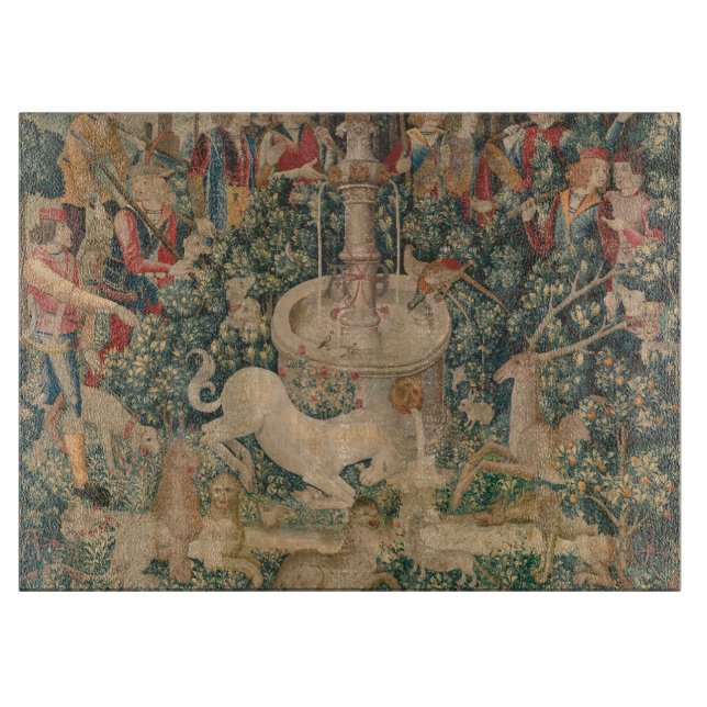 The Unicorn is Found, Mediaeval Tapestry Cutting Board (Front)