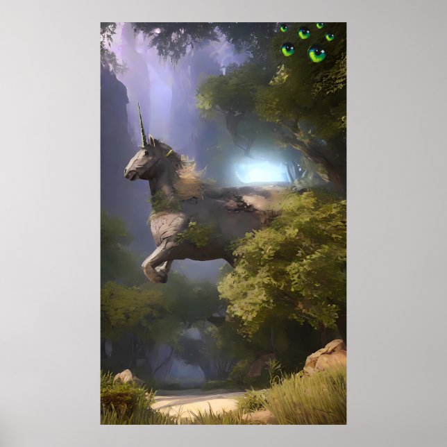 The Unicorn - Ken Gauge Surreal Art Poster (Front)