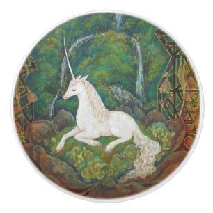 The Unicorn's Secret Garden Ceramic Knob