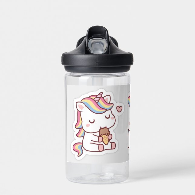 The Unicorn's Sweet Ice Cream Dream Water Bottle (Front)