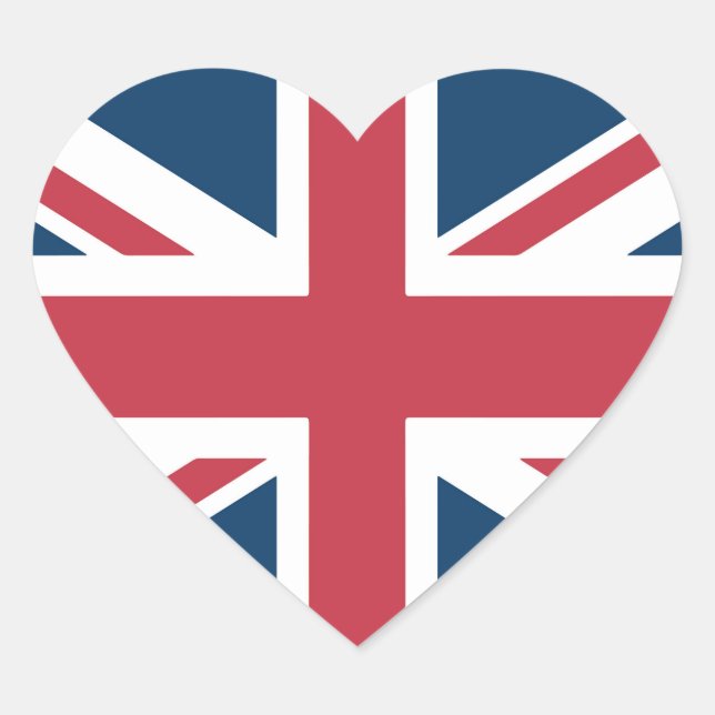 The Union Jack British Flag Heart Sticker (Front)