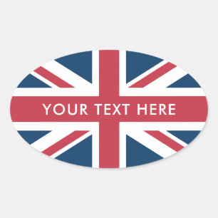 The Union Jack British Flag Oval Sticker