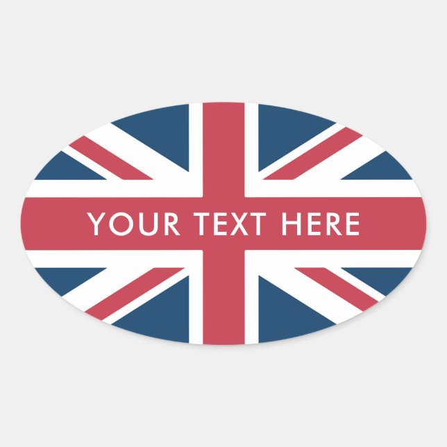 The Union Jack British Flag Oval Sticker (Front)