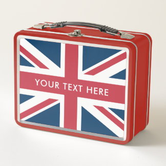The Union Jack British Flag Red Metal Lunch Box