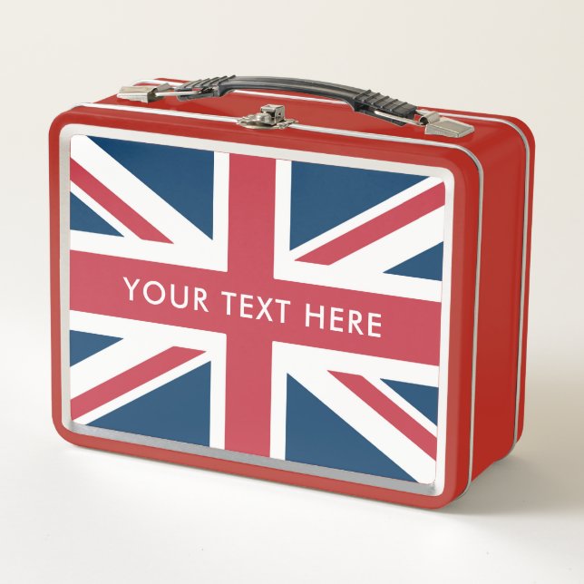 The Union Jack British Flag Red Metal Lunch Box (Front)