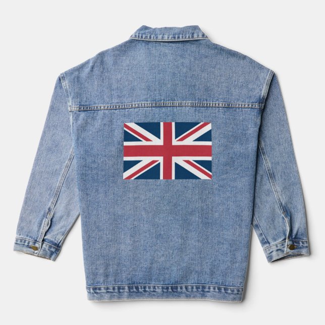 The Union Jack British Flag Women's Denim Jacket (Back)