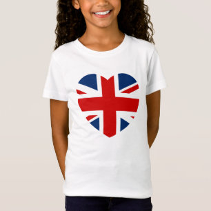The Union Jack Flag Heart shaped T-Shirt