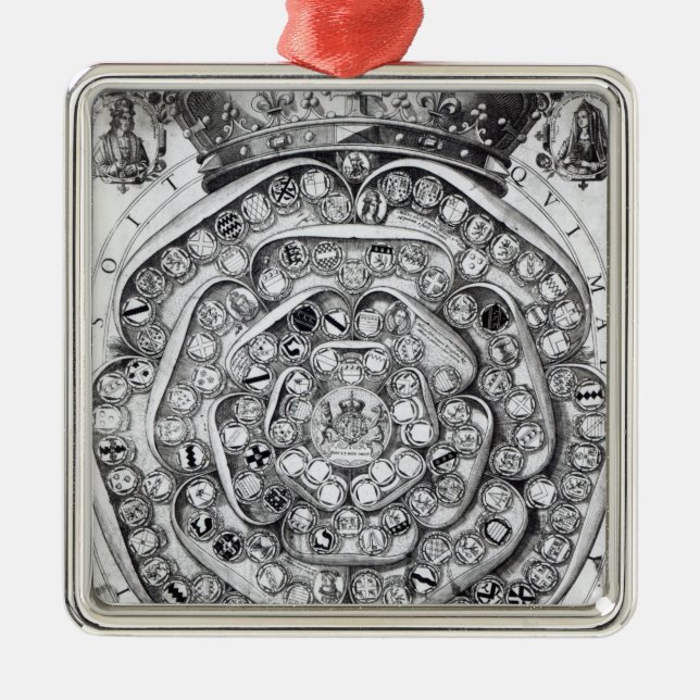 The Union of the Roses of the Families Metal Tree Decoration (Front)