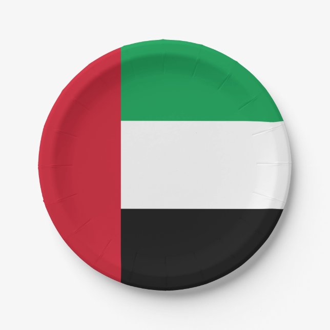 The United Arab Emirates Flag Paper Plate (Front)