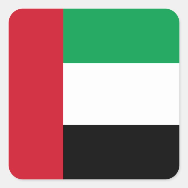 The United Arab Emirates Flag Square Sticker (Front)