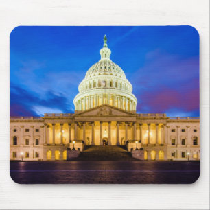 The United States Capitol at blue hour Mouse Mat