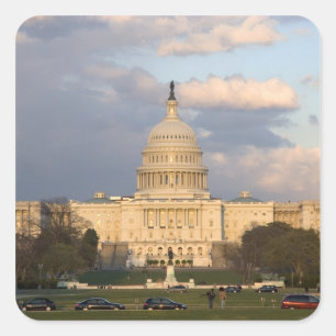 The United States Capitol Building in Square Sticker
