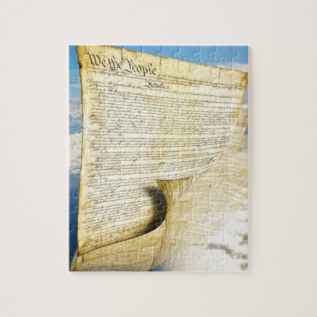 The United States Constitution Above the Earth Jigsaw Puzzle (Vertical)