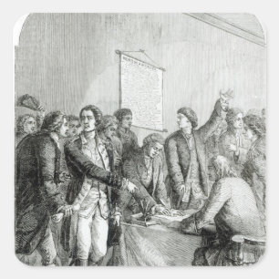 The United States Declaration of Independence Square Sticker