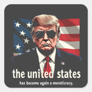The United States Has Become a Meritocracy Again Square Sticker