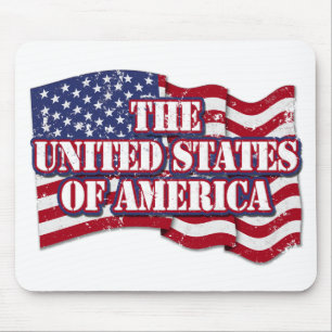 The United States of America with flag distressed Mouse Mat