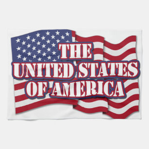 The United States of America with USA flag Tea Towel