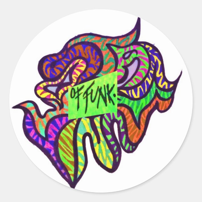 THE UNITED STATES OF FUNK CLASSIC ROUND STICKER (Front)