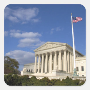 The United States Supreme Court Building in Square Sticker