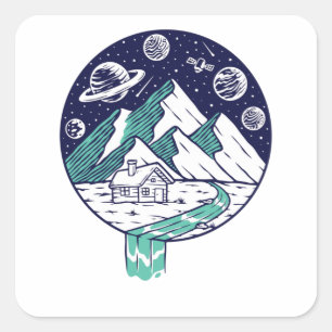 The Universe in my Cup Square Sticker