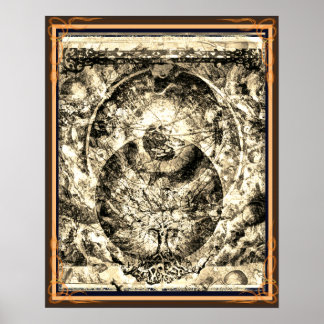 The Universe is a tree sepia Poster