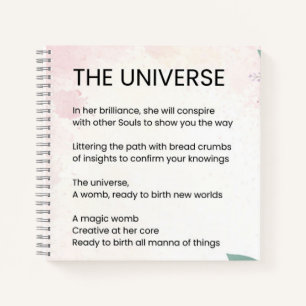 The Universe - Uplifting Empowerment Poem Notebook