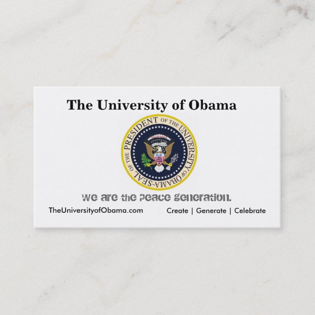 The University of Obama Business Card (Front)