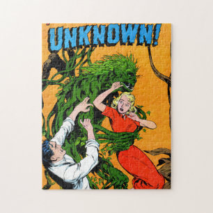 The Unknown Green Swamp Monster Vintage Comics Jigsaw Puzzle