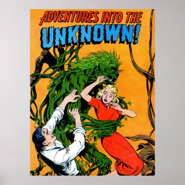 The Unknown Green Swamp Monster Vintage Comics Poster (Front)