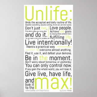 The Unlifer Manifesto Poster