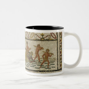 The unloading of a ship Two-Tone coffee mug