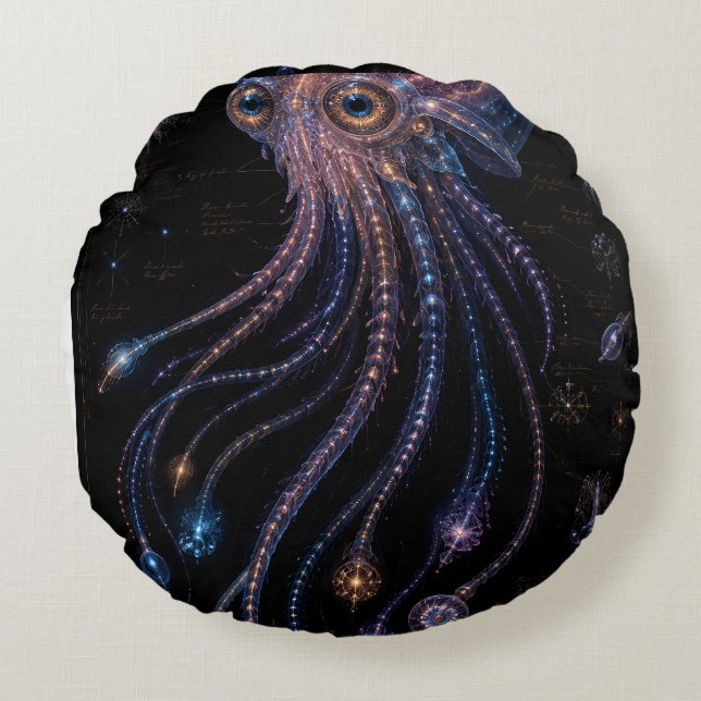 "The Unnamed — Deep Sea Creature  Round Cushion (Front)