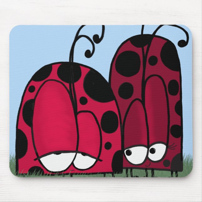 The Unrequited Love Ladybug Illustration Mouse Mat (Front)