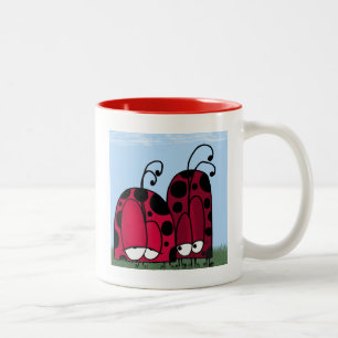 The Unrequited Love Ladybug Illustration Two-Tone Coffee Mug