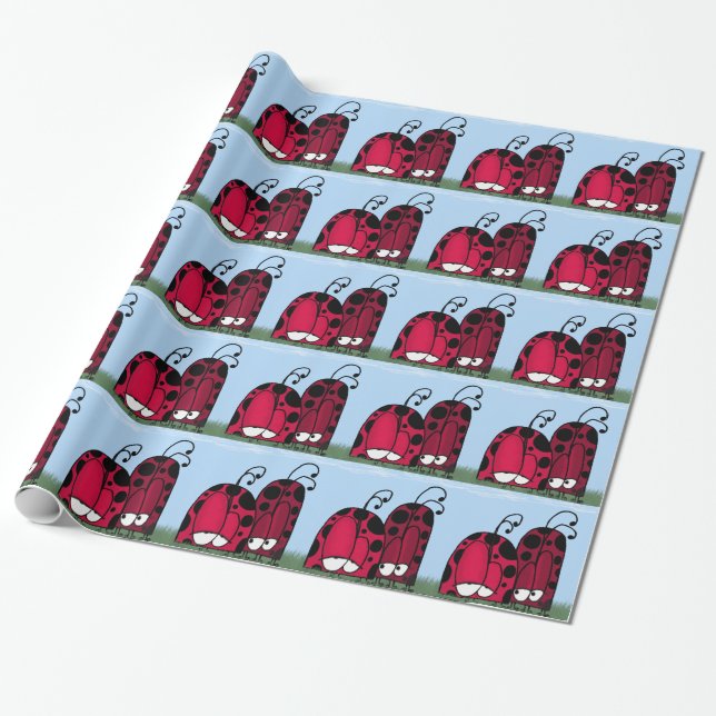 The Unrequited Love Ladybug Illustration Wrapping Paper (Unrolled)
