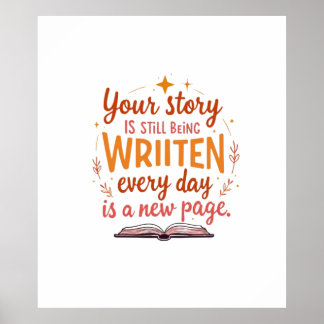 The Unwritten Chapter: Book & Stars Art Poster