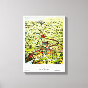 The Up and Down Lines Railway Vintage Poster Canvas Print