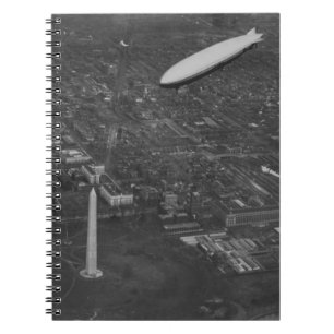 The US Airship 'USS Los Angeles' ZR3 flying over Notebook
