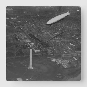 The US Airship 'USS Los Angeles' ZR3 flying over Square Wall Clock