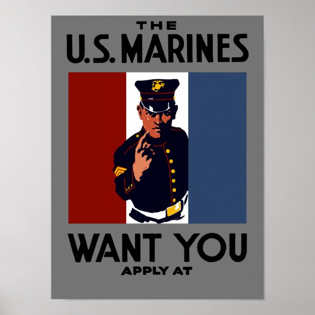 The US Marines Want You -- WWI Poster (Front)