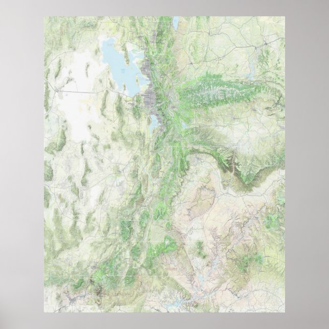The Utah Landscape (map) Poster (Front)