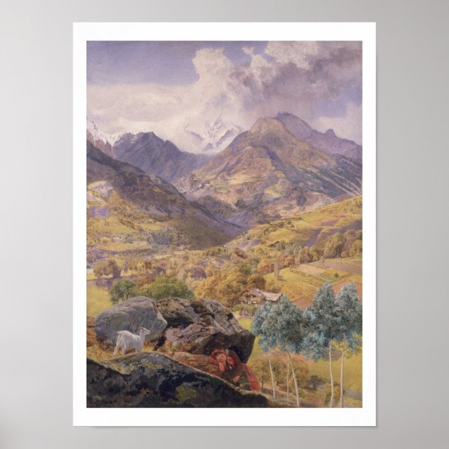 The Val d'Aosta, 1858 (oil on canvas) Poster (Front)