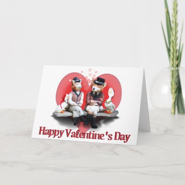 The Valentine's Day Foxy Couple Holiday Card (Front)