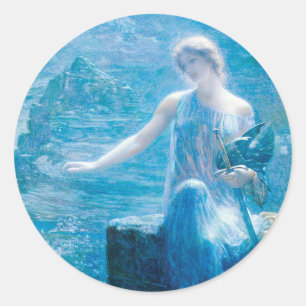 The Valkyrie's Vigil by Edward Robert Hughes Classic Round Sticker