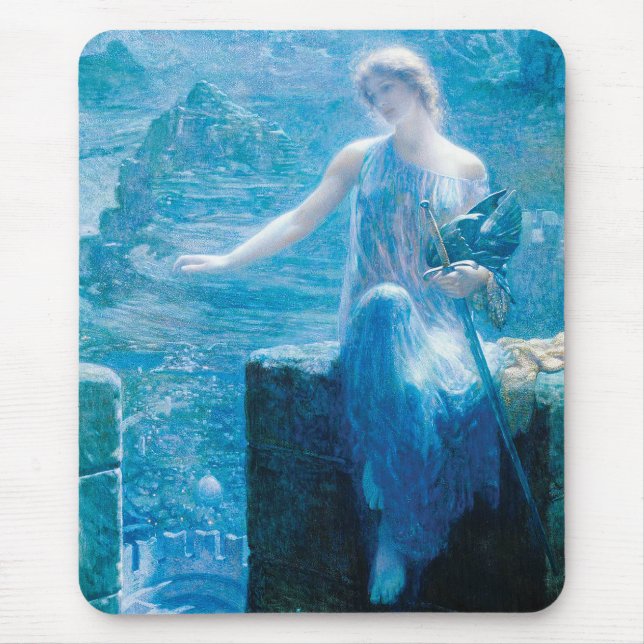 The Valkyrie's Vigil by Edward Robert Hughes Mouse Mat (Front)