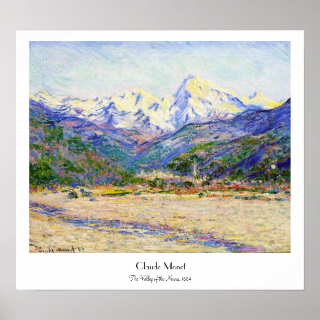 The Valley of the Nervia, 1884 Claude Monet Poster (Front)