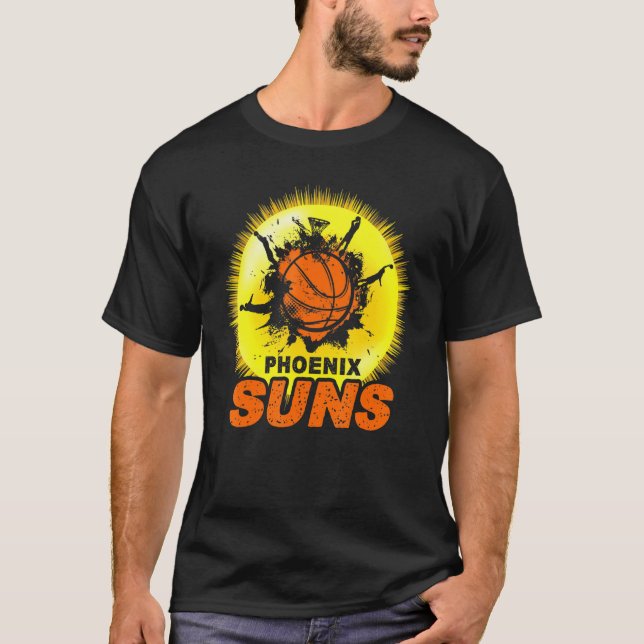 The Valley Pixel Sun Rise Phoenix Arizona Basketba T-Shirt (Front)