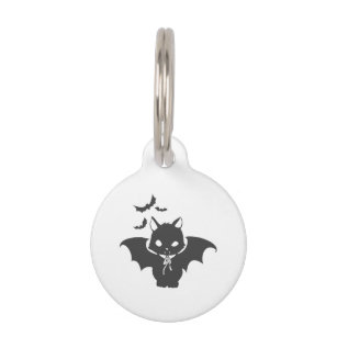 The vampire cat have canine - Choose back color Pet Tag
